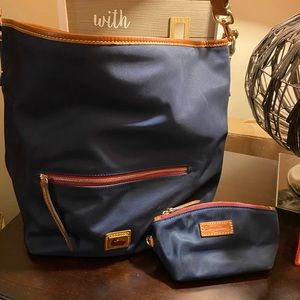 Dooney and Burke nylon shoulder bag with accessory